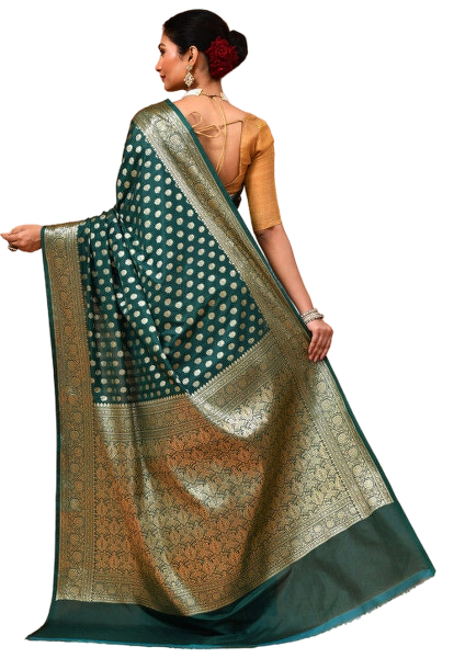 Banarasi Saree in Dark Green