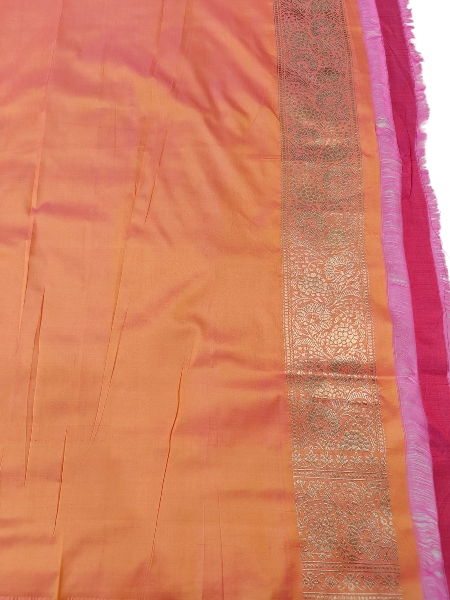 Yellow Pure Katan Silk Handloom Banarasi Saree