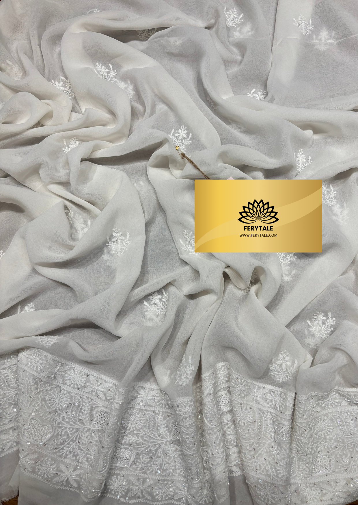 Pure And Premium Georgette Chikankari Anarkali And Dupatta Set