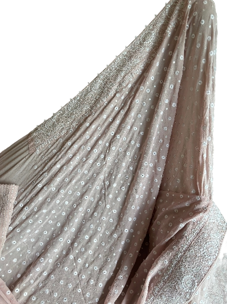 Dusty Pink Pure And Premium Georgette Saree And Blouse