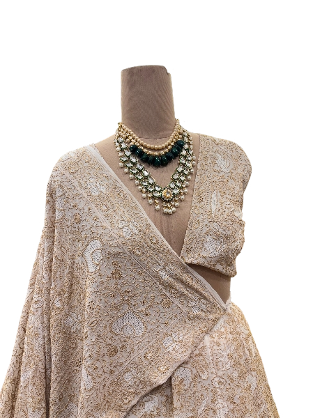 Pure & Premium Goergette Chikankari Lehenga Set