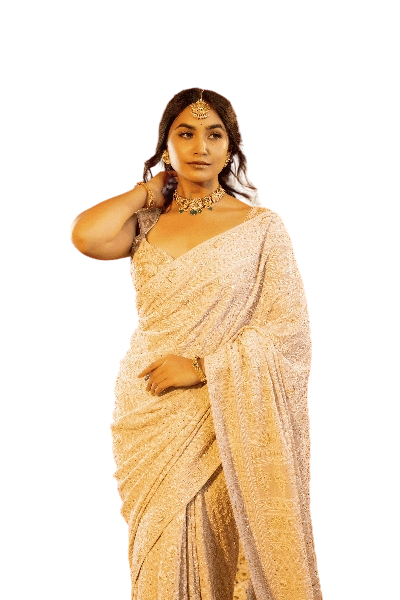 Pure and Premium Georgette Chikankari Saree And Blouse.