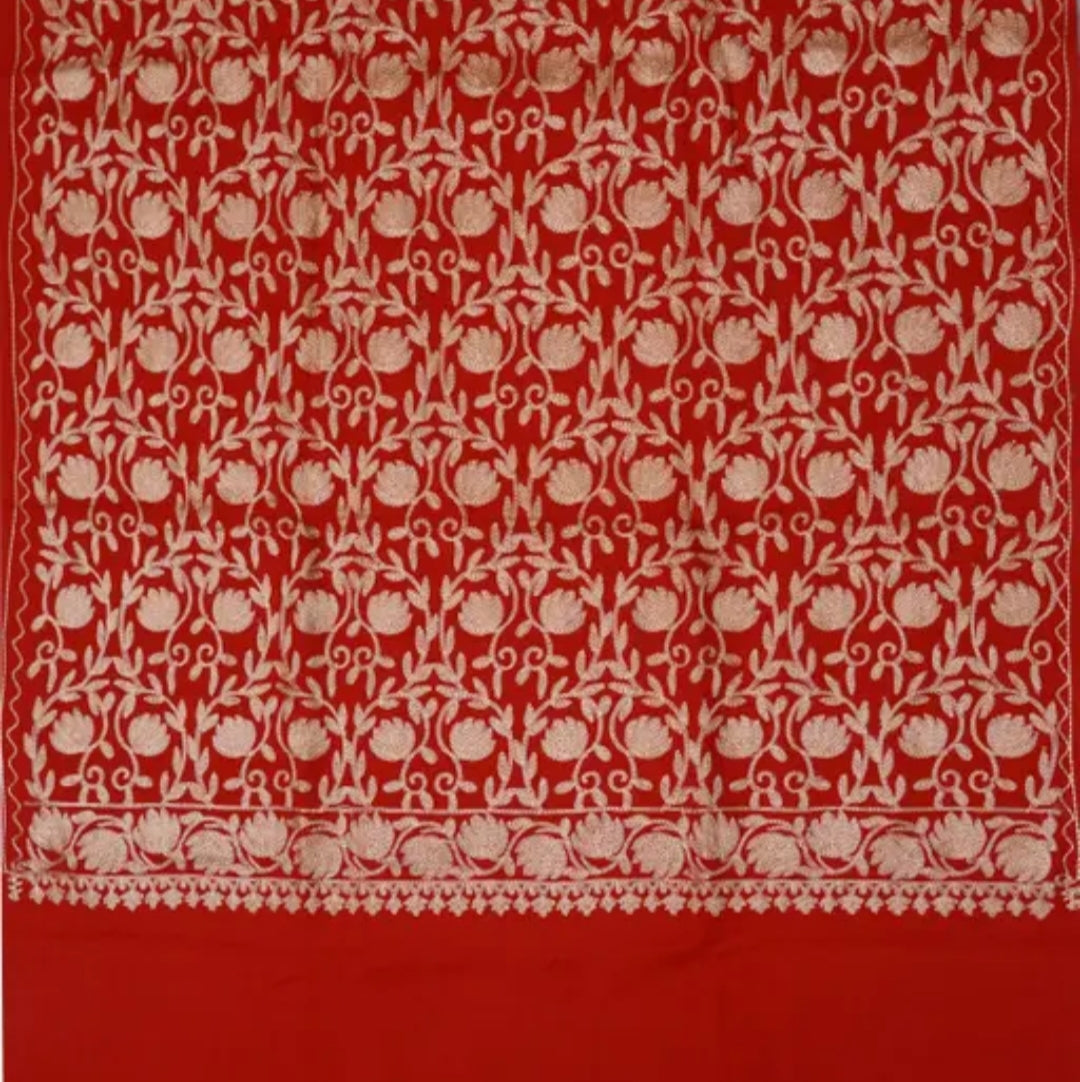 Red Kashmiri Suit with stole