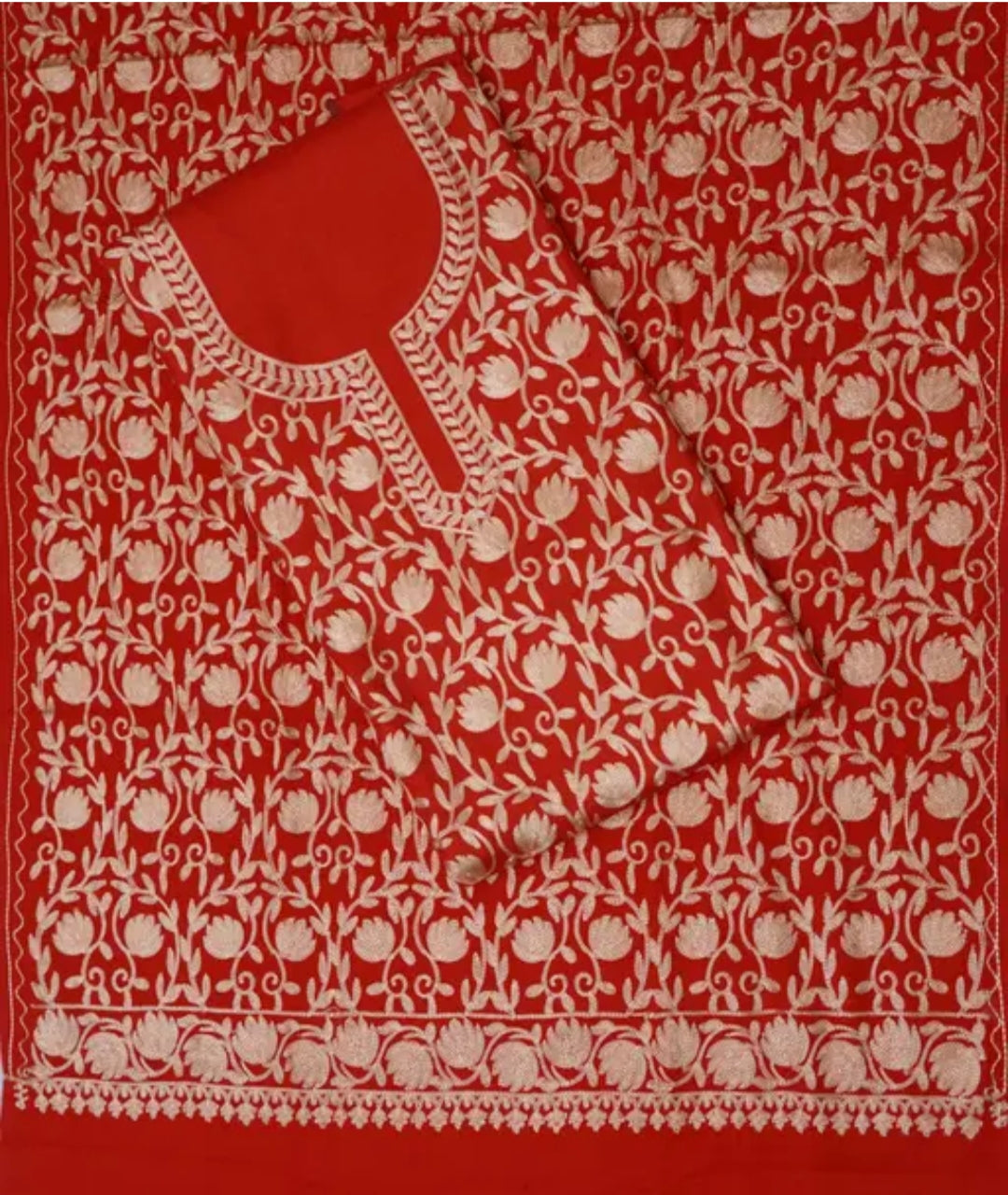 Red Kashmiri Suit with stole
