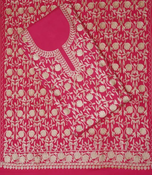 Pink Kashmiri Suit with stole