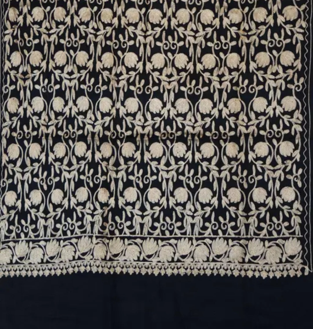 Black Kashmiri Suit with Stole