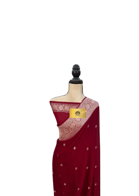 Maroon Pure Georgette