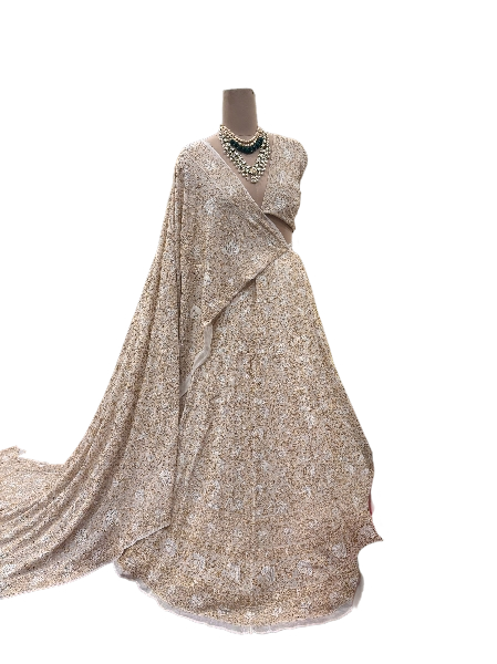Pure & Premium Goergette Chikankari Lehenga Set